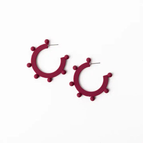 Michelle McDowell Astrid Garnet & Black Earrings