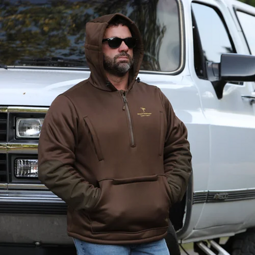 Dirty's Outerwear “Pintails” 1/2 Zip Performance Top - Dirty Brown