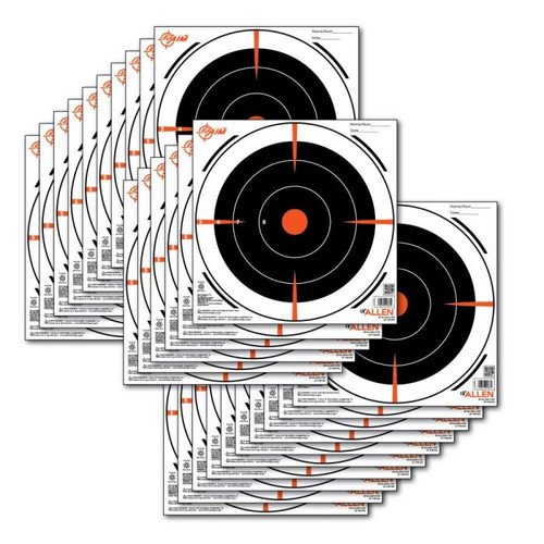 EZ Aim Paper 8-inch Bullseye Target, 26-Pack, Black/Orange/White