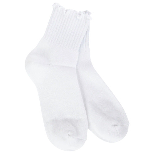 World’s Softest Quarter Ruffle Socks – White
