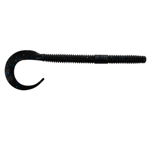 Yamamoto Ichi Worm Floater 10″ – Black w/ Large Blue Flake Soft Plastic Bait