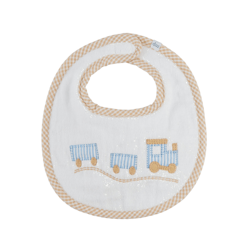 Mud Pie Train Applique Terry Bib