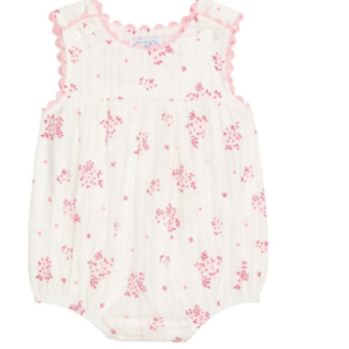 Mud Pie Infant Girls Pink Blossom Bubbles - White