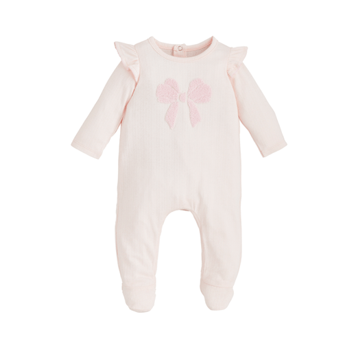 Mud Pie Baby Girl Ruffle Bow Sleeper - Pink