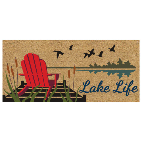 Evergreen Lake Life Flocked Coir Sassafras Switch Mat