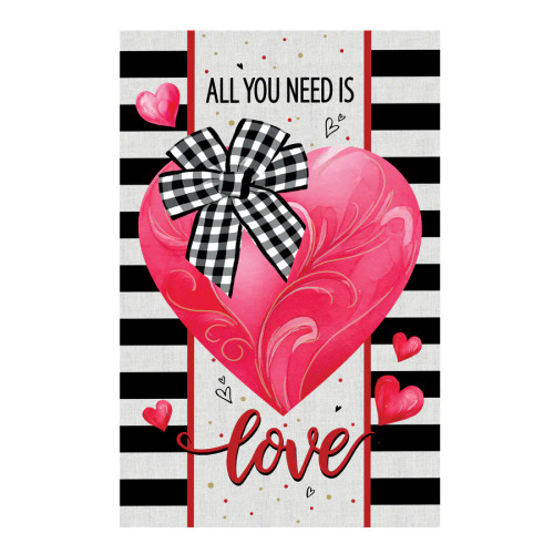 Evergreen All You Need Is Love Applique Garden Flag
