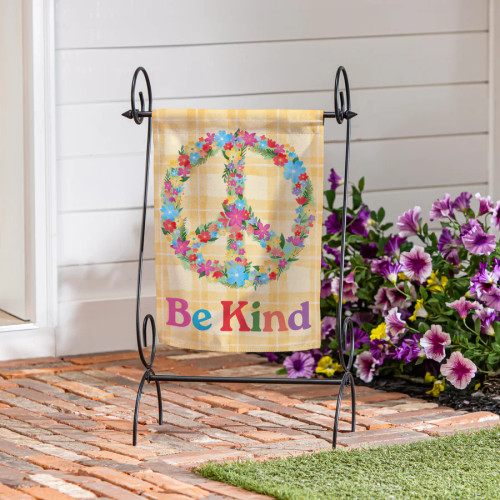 Evergreen Floral Be Kind Suede Garden Flag