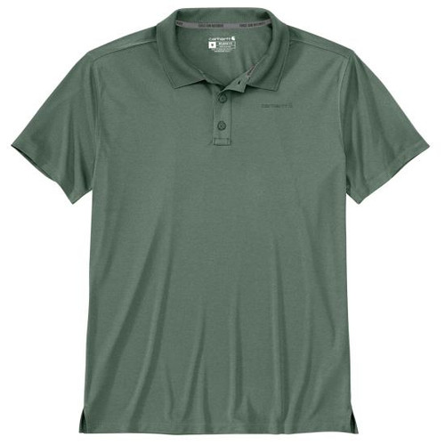 Carhartt Men's Force Sun Defender Relaxed Fit Lightweight Short-Sleeve Polo - Green Slate Heather