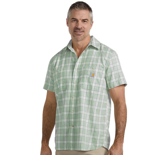 Carhartt Men's Bozeman Relaxed Short Sleeve Plaid Shirt - Smoked Teal