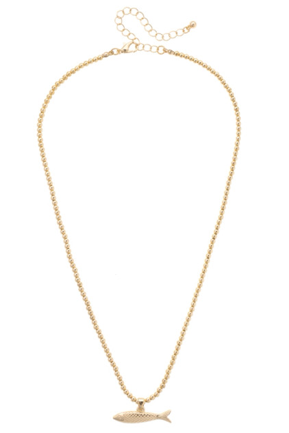 Canvas Sardine Ball Bead Necklace in Shiny Gold