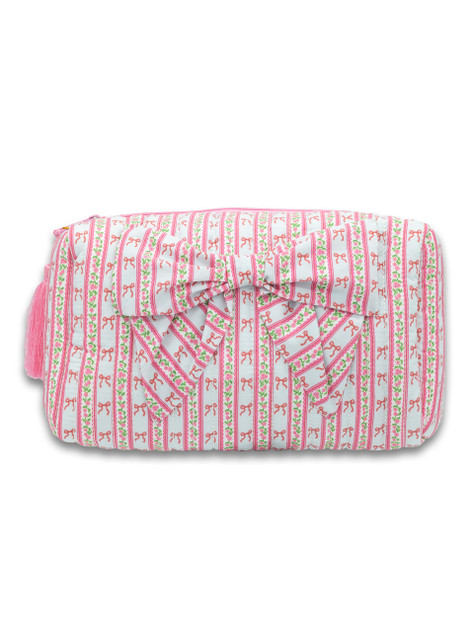 Simply Southern Quilted Cosmo Bag - Bow Stripe
