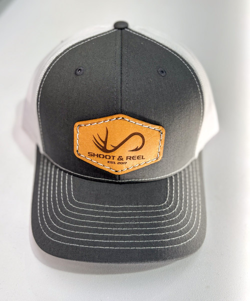 Shoot & Reel Men's Logo Patch Hat - Charcoal/White