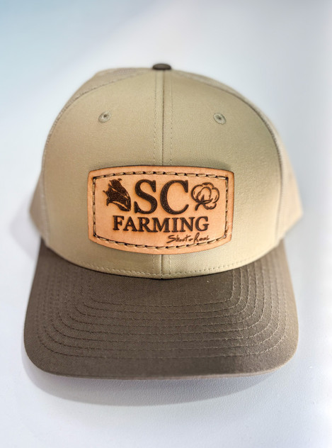 Shoot & Reel Men's SC Farming Patch Trucker Hat - Khaki/Chocolate Chip