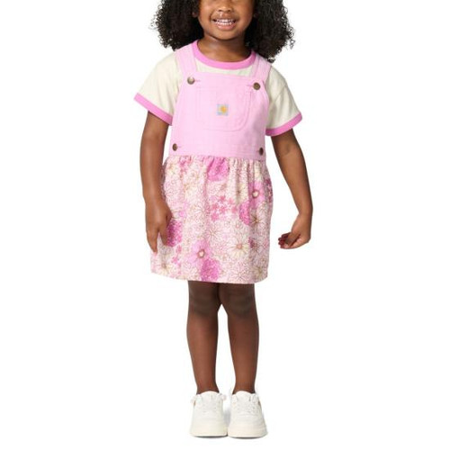 Carhartt Toddler Girls Short Sleeve T-Shirt and Chambray Jumper Set - Bodacious