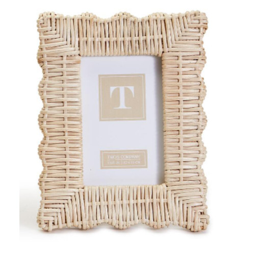 Two's Company 4x6 Wicker Weave Photo Frame