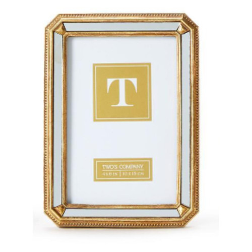 Two's Company 4x6 Beveled Mirror Photo Frame