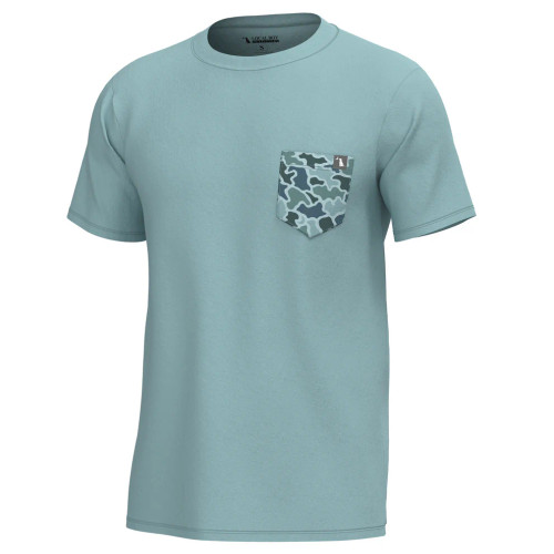 Local Boy Youth Short Sleeve Heather-Blend Crew - Dark Mint/Blue Dog & Moon Camo