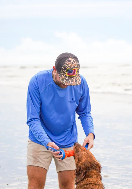Local Boy Men's Patriotic Patch Trucker Hat - Old School Camo