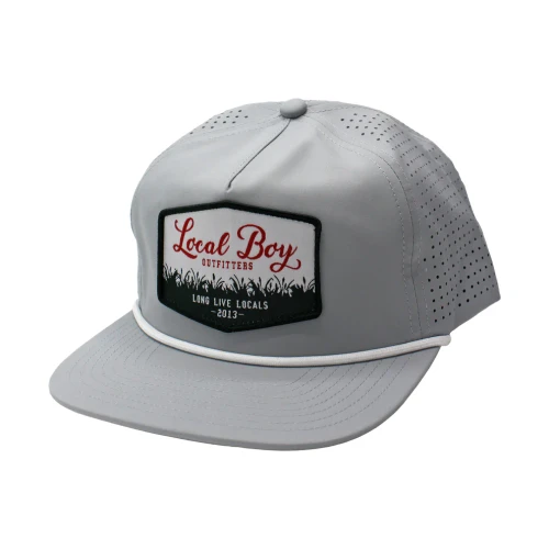 Local Boy Men's Cattail Patch Performance Low Profile Rope Hat - Fog