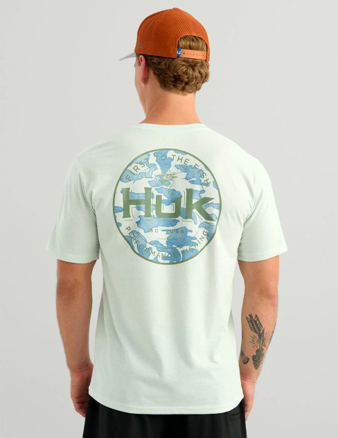 Huk Men's Marlin Circle Pocket Tee - Pale Algae Heather