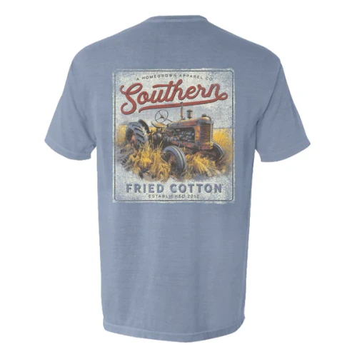 Southern Fried Cotton Men's Out in the Field Tee - Ice Blue