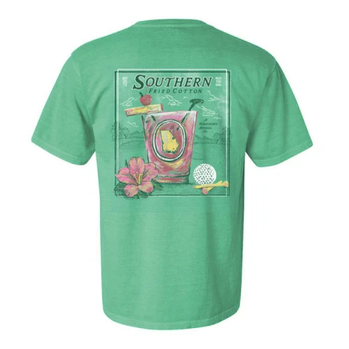 Southern Fried Cotton Men's Azalea Cocktail Tee - Island Green