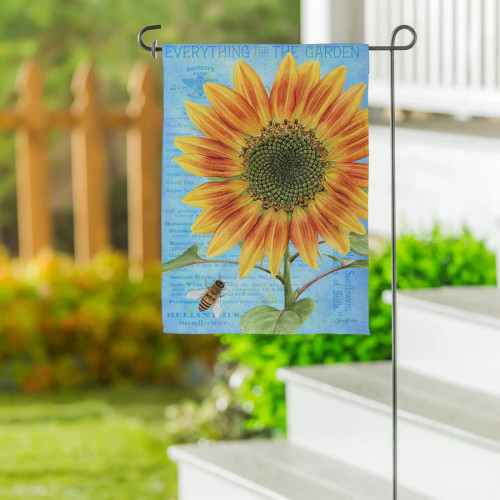 Evergreen Intricate Sunflower Suede Garden Flag