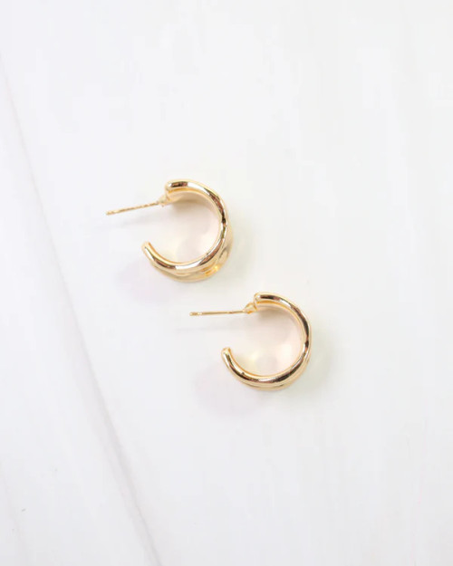 Caroline Hill Port Gibson Hammered Hoop Earring - Gold