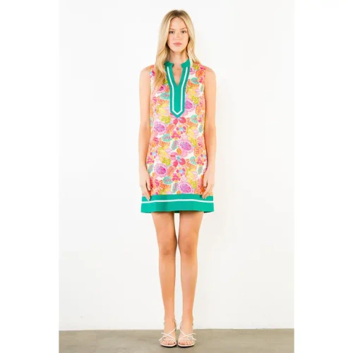 THML Women's Sleeveless Printed Dress - Green