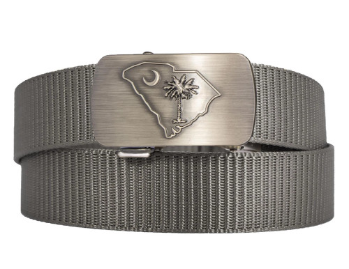 Zep-Pro South Carolina Palmetto Cut-To-Size Belt with Gunmetal Clamp Buckle - Gray