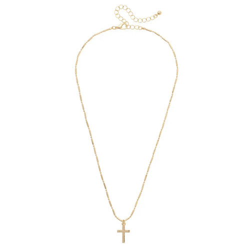 Canvas Eloise Cross Necklace - Shiny Gold