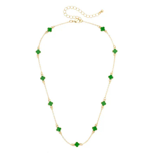 Canvas Margaret Dainty Clover Necklace - Green