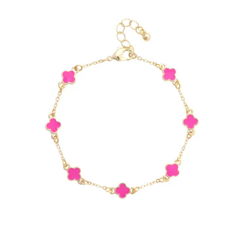 Canvas Margaret Dainty Clover Bracelet - Pink