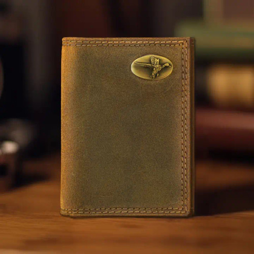 Zep-Pro Mallard Vintage Tan Leather Trifold Wallet