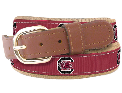 Zep-Pro Youth South Carolina Gamecock Collegiate Woven Ribbon Belt - Garnet