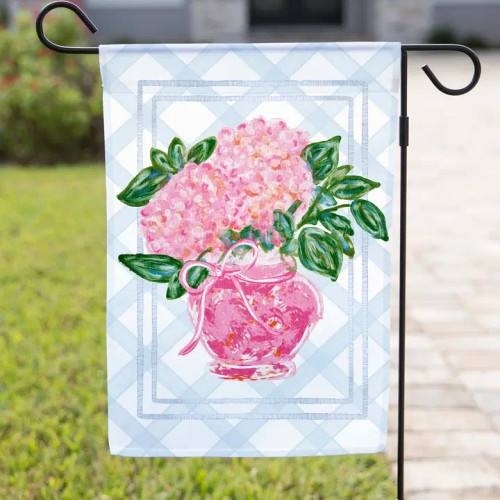 The Navy Knot Spring Garden Flag – Pink Floral Vase