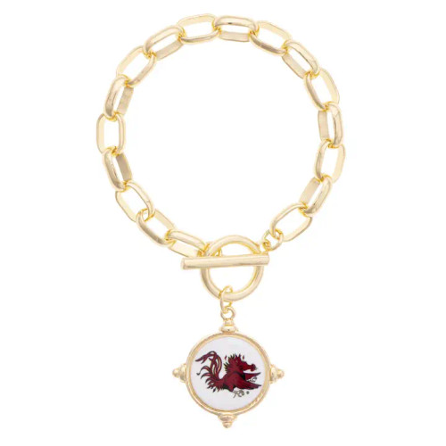 Canvas South Carolina Gamecocks Logo Intaglio Bracelet