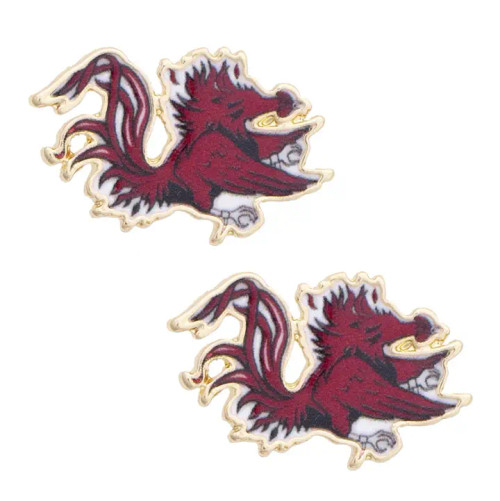 Canvas South Carolina Gamecocks Enamel Icon Stud Earrings