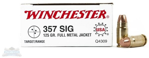 Winchester USA 357 Sig 125gr FMJ Ammunition 50rds