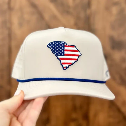 Happy By Rachel American Flag South Carolina Hat - Khaki
