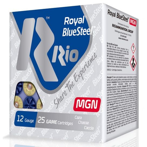 RIO Royal/BlueSteel 3" 12 Gauge Ammo 4, 25 Rounds