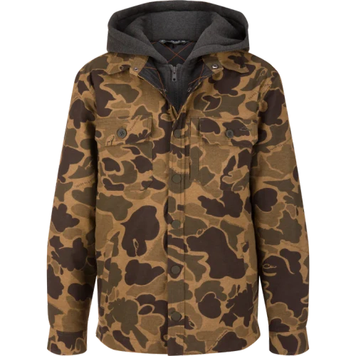 Drake Youth Campfire Flannel Hoodie - Old School Sport