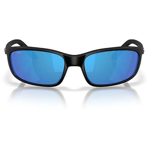 Costa Del Mar Brine Polarized Sunglasses Matte Black with Blue Mirror Glass Lenses