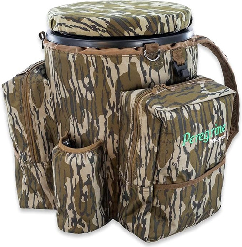Peregrine Field Gear Venture Bucket Pack, Insulated Cooler Backpack 5 Gallon Bucket with Silent Spinning Seat Cushion Lid