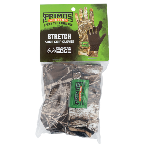 Primos Stretch Sure Grip Gloves, Realtree Edge Neoprene