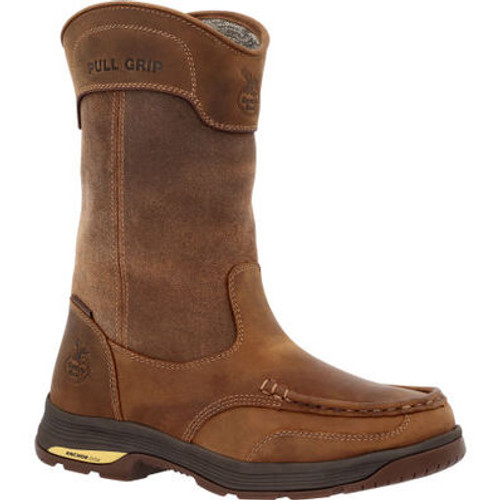 Georgia Boot Athens SuperLyte Alloy Toe Waterproof Wellington Pull-On-Brown