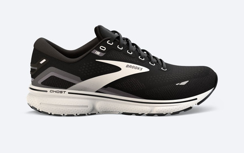 Brooks Men's Ghost 15 Running Shoe - Black/Blackened Pearl/White