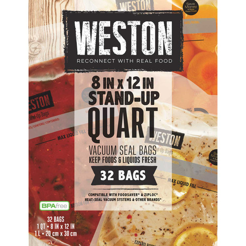 Weston® Quart Stand-Up 8 x 12 Vacuum Bags