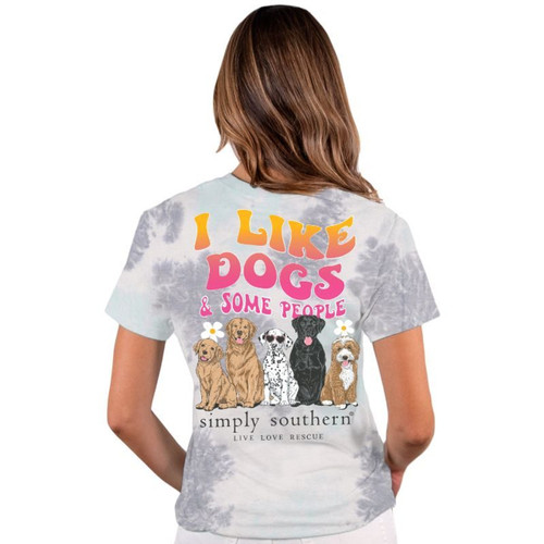 Simply Southern "I Like Dogs & Some People" T-Shirt- Salty