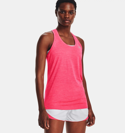 Under Armour Women's UA Tech Twist Tank - Pink Shock/White